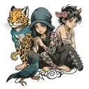 3 kids tattoo design idea