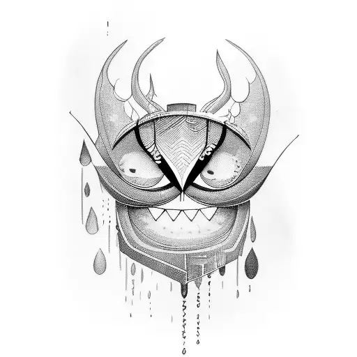 crying eyes tattoo design idea