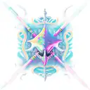 Girly poseidon trident tattoo design idea