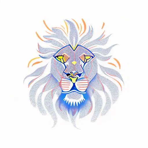 phoenix with lion tattoo design idea