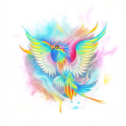 vibrant phoenix tattoo design idea