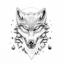 A wolf howling at the moon, with a skull-shaped moon in the background tattoo design idea