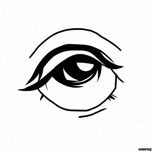 anime-style eyes, part of the face, kare hairstyle, characters, comic book effec tattoo design idea