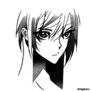 anime-style eyes, part of the face, kare hairstyle, characters, comic book effec tattoo design idea
