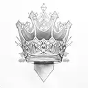 2 king crowns splitting tattoo design idea