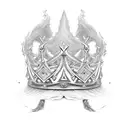 2 king crowns splitting tattoo design idea