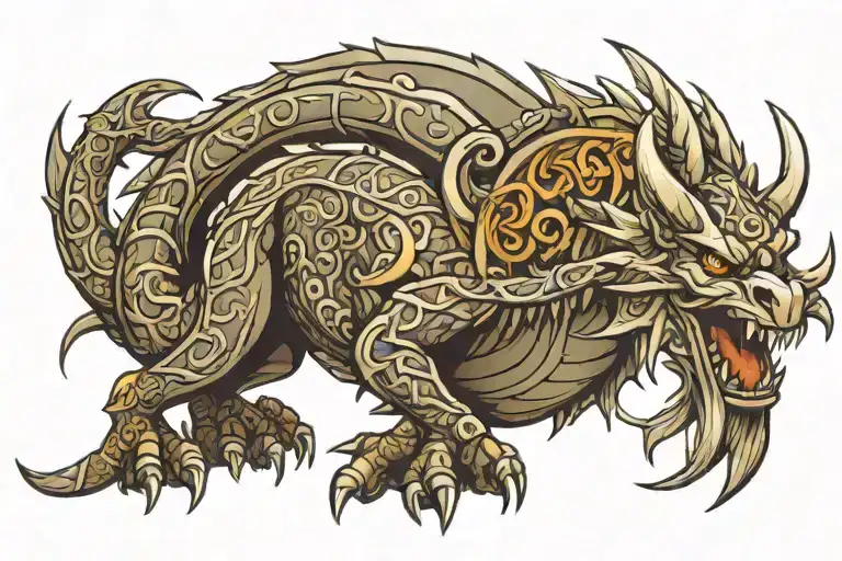 Viking dragon tattoo design idea