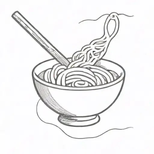 ramen bowl filled tattoo design idea