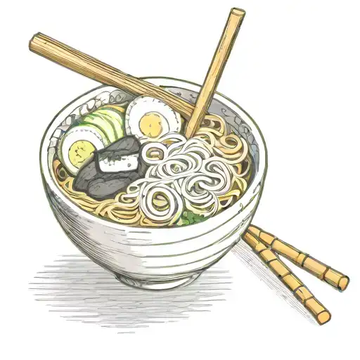 ramen bowl filled tattoo design idea