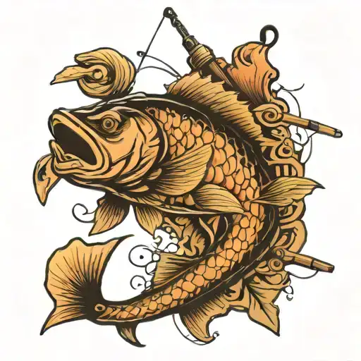 Fishing Norway lone fighter tattoo design idea