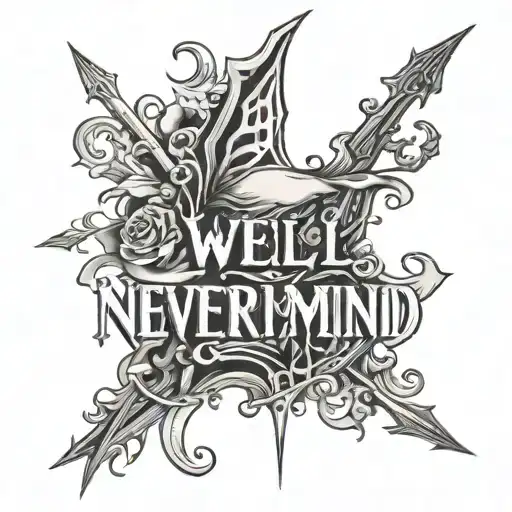 "oh well, whatever, nevermind." in ITC Franklin Gothic Heavy font tattoo design idea