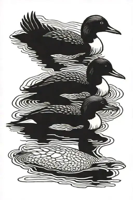 common loon tattoo design idea