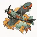 aircraft mixed tattoo design idea