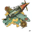 aircraft mixed tattoo design idea