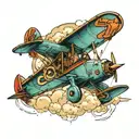 aircraft mixed tattoo design idea