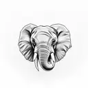 Angry Elephants in profile. a solid band a few millimeters above and a solid band below the elephants.  tattoo design idea