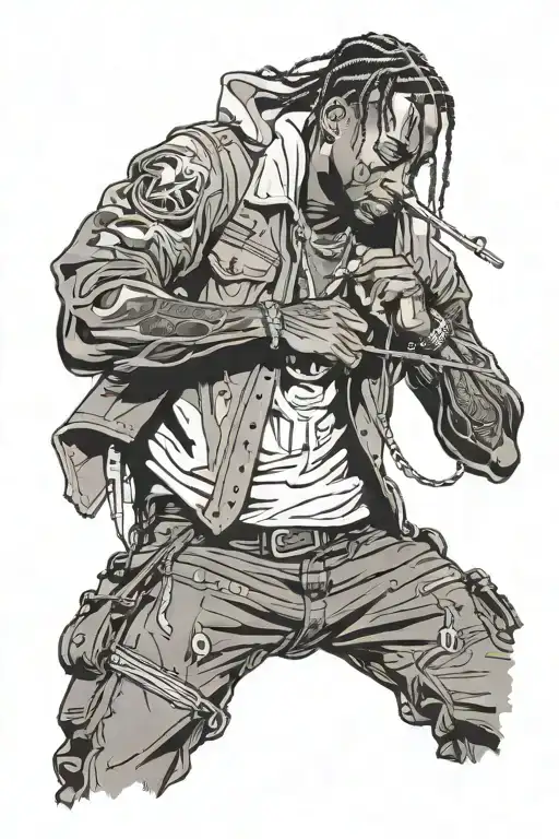 Travis Scott performing tattoo design idea