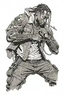 Travis Scott performing tattoo design idea