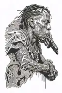 Travis Scott performing tattoo design idea