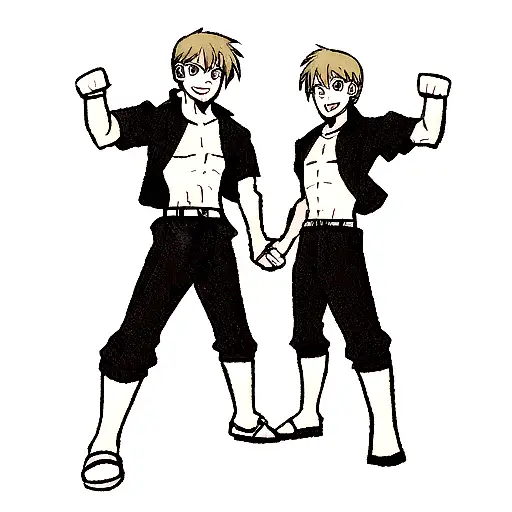 TWO BROTHERS JOINING FISTS tattoo design idea