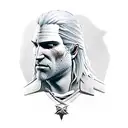 geralt of rivia from the Witcher 3 video game and Arthur morgan from red dead redemption 2 separately looking off  tattoo design idea