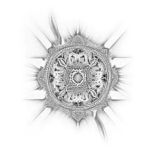 paisley filigree St Josephs lilly tattoo design idea