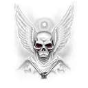 grim reaper+ angel tattoo design idea