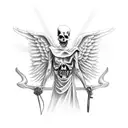 grim reaper+ angel tattoo design idea