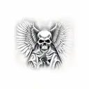 grim reaper+ angel tattoo design idea