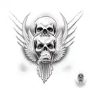 grim reaper+ angel tattoo design idea