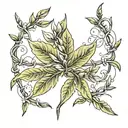 Combination design of barbed wire and olive leaf for a tattoo that is placed in the form of a necklace on the breastbone tattoo design idea