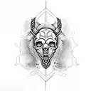 viking bear skull tattoo design idea