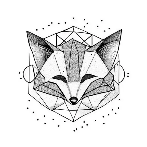 Cute sleeping fox  tattoo design idea