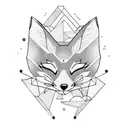 Cute sleeping fox  tattoo design idea