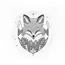 Cute sleeping fox  tattoo design idea