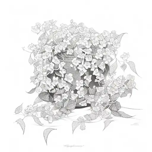 jasmine vines with flowers tattoo design idea