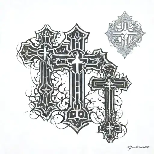 Three crosses tattoo design idea