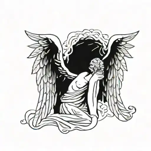 weeping angel tattoo design idea