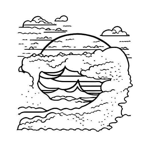 A stunning view of the east coast cliffs, with a traveler perched on the edge, overlooking the crashing waves. tattoo design idea