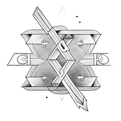 arrows with initials S, C, L, A tattoo design idea