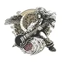 Combine elements from Led Zeppelin and Whitesnake album covers in a sleeve tattoo tattoo design idea