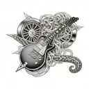 Combine elements from Led Zeppelin and Whitesnake album covers in a sleeve tattoo tattoo design idea