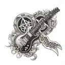 Combine elements from Led Zeppelin and Whitesnake album covers in a sleeve tattoo tattoo design idea