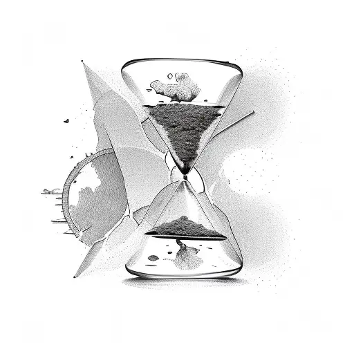 cracked hourglass tattoo design idea