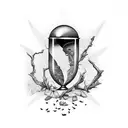 raven and cracked hourglass tattoo design idea