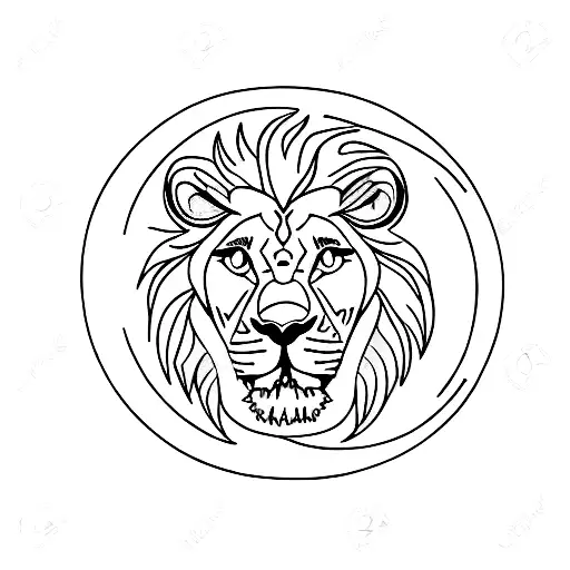 silhouette of baby lion on crescent moon tattoo design idea