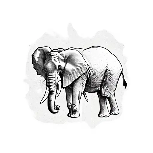 Africa continent with elephant's head with a crown in it tattoo design idea