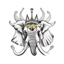 Africa with elephant's head with a crown in it tattoo design idea