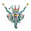 Africa with elephant's head with a crown in it tattoo design idea