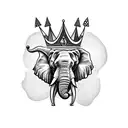 Africa with elephant's head with a crown in it tattoo design idea